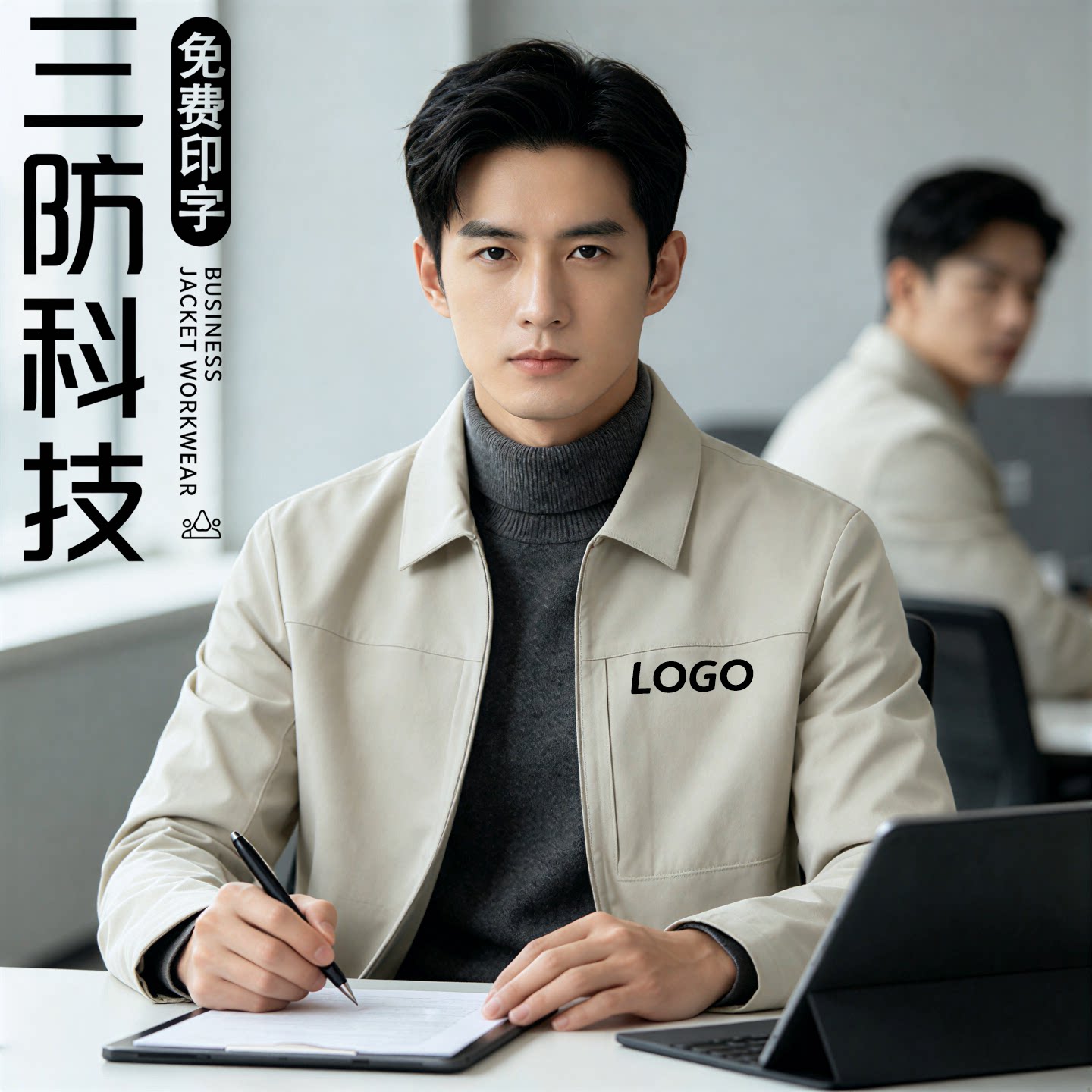三防软壳工装夹克定制LOGO男秋图片