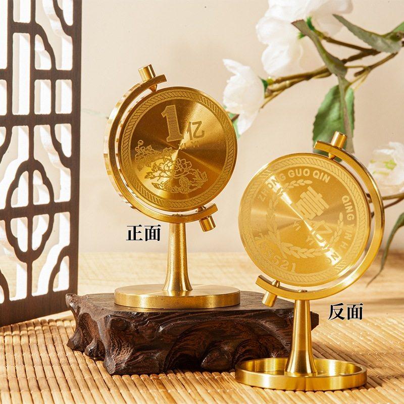 代竞大号黄铜一亿摆件360°旋转可拆卸桌面装饰品复古解压工艺礼,家居饰品,桌面摆件,淘宝优惠券,粉丝福利购,淘宝优惠卷