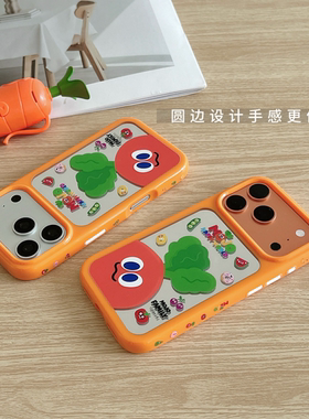 黑边镜面太空壳贴纸胡萝卜11 13-14-14pro-14promax-15-15pro-15promax-16-16pro-16promax-17-17pro-17proma