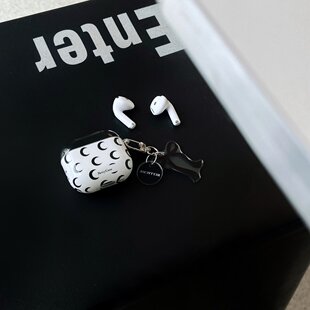 月牙耳机套+蝴蝶结挂件挂环适用于苹果 AirPods 3耳机保护套苹果 AirPods Pro 第二代时尚保护壳