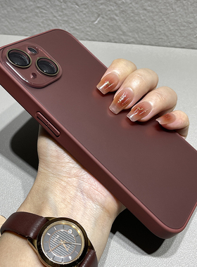 镜头全包适用iPhone13手机壳红色苹果14pro网红爆款14新款15promax小众16pro防摔13PM2025高级感11保护套12女