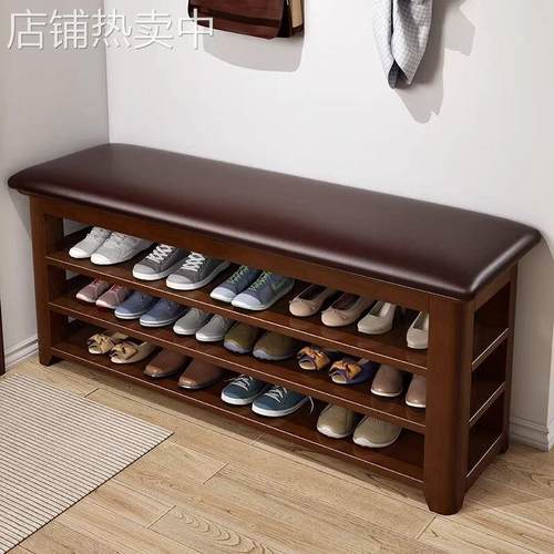 实木换鞋凳家用门口可坐式穿鞋凳进门多层凳鞋柜坐凳一体入户鞋s^