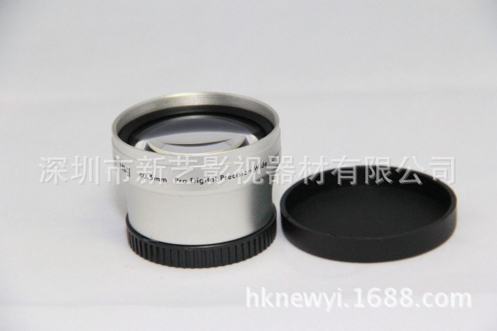 直销新艺40.5mm0.45x倍广角镜0.45X40.5MM黑色/银色(UV46)