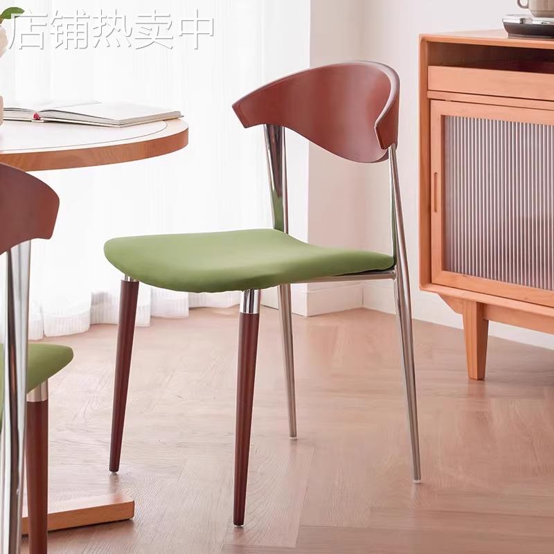 中古餐椅实木靠背椅子餐桌椅家用设计师复古风民宿网红餐厅大C椅