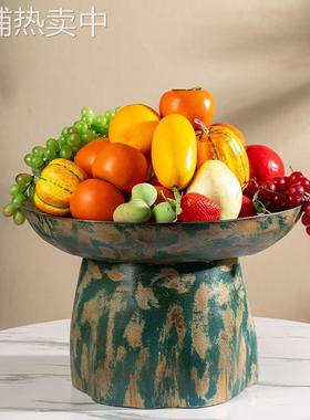 泰式风格复古怀旧高脚果盘茶点点心盘酒店会所大堂装饰水果盘