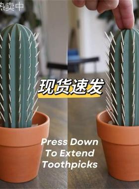 3D打印仙人掌盆栽牙签盒亚马跨境cactus Toothpi dispenser