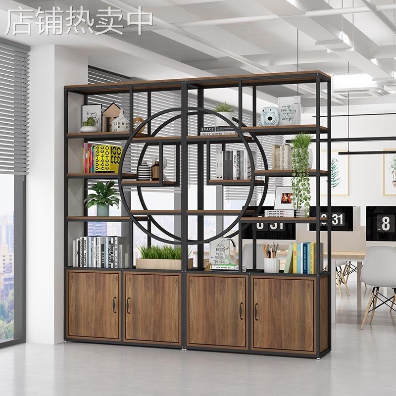办公室隔断置物架客厅屏风入户装饰墙工业风铁艺博古架展示柜白色