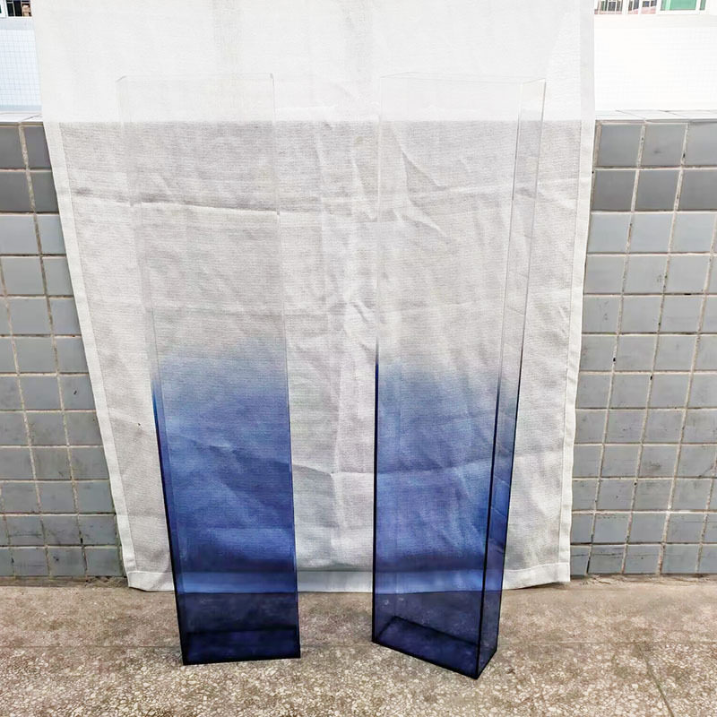 厂家订置亚克力彩色展示柜商场鞋包橱窗展示台渐变色展示盒五面盒