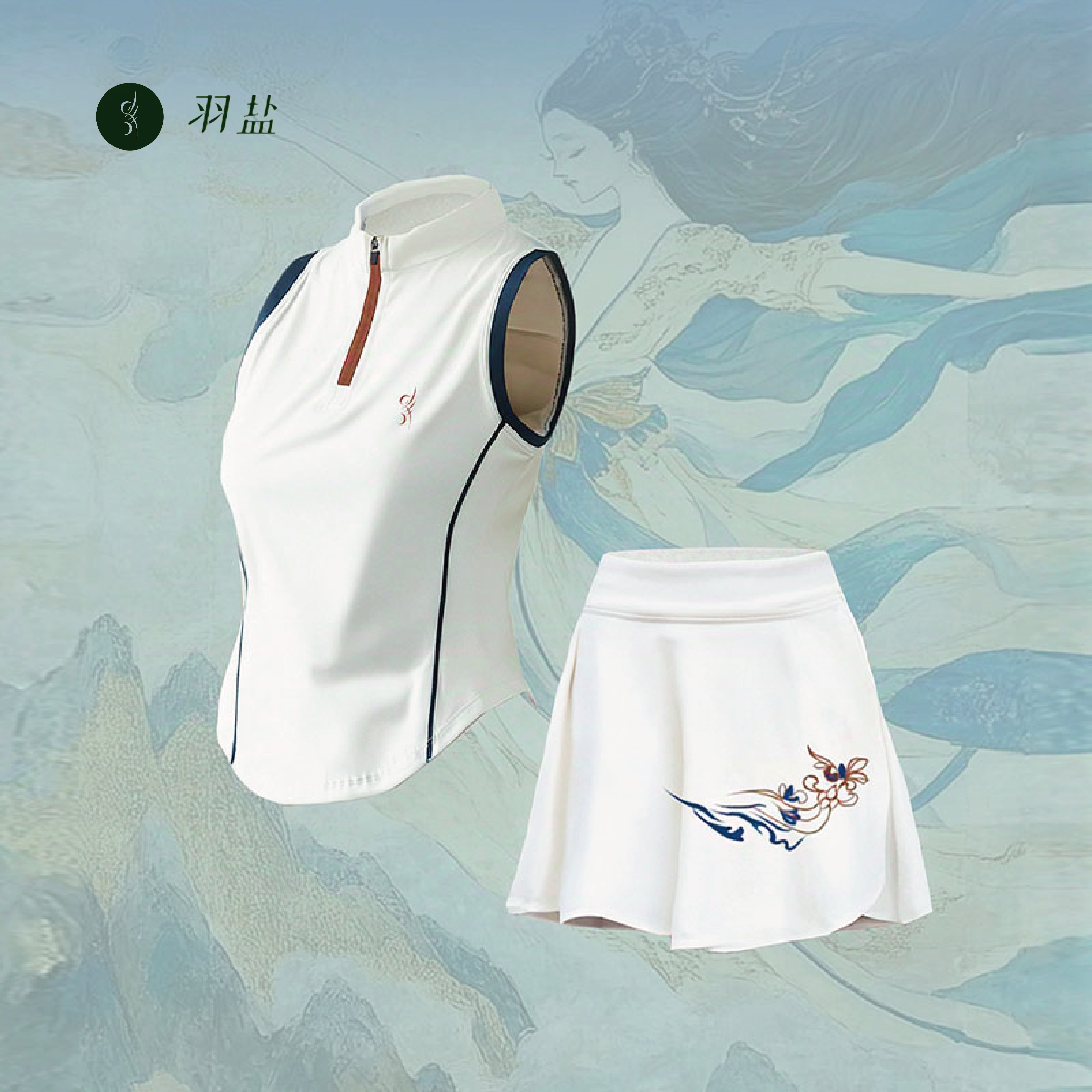 新中式敦煌款羽毛球服骑行服网球