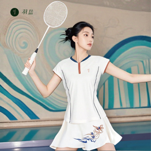 小飞袖 速干透气运动短裤 T恤 羽毛球服运动服套装 裙 敦煌款 新中式