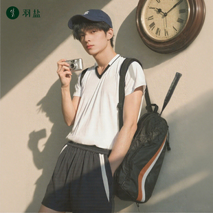 羽盐 学院风羽毛球服运动服套装 男女款 V领POLO领训练服大赛服