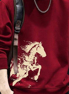 芸菲汇马到成功卫衣2026马年新款潮牌打底衫本命年喜庆红色上a69