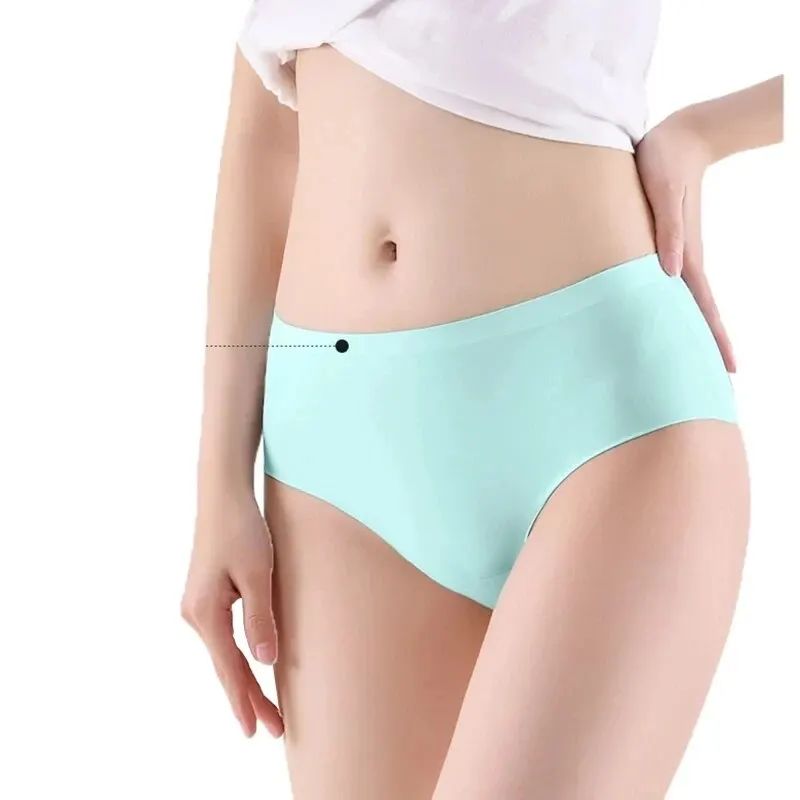 9 PCs/Lot Seamless Ice Silk Underwear for Women Monochrome U