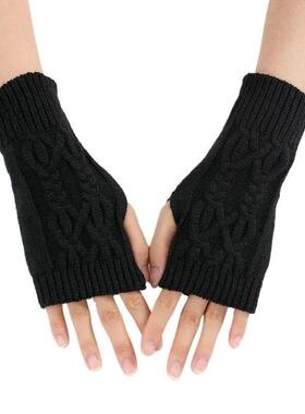 Half Finger Gloves for Women Winter Soft Warm Wool Knitting
