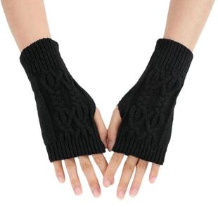 for Women Wool Finger Knitting Warm Gloves Soft Half Winter