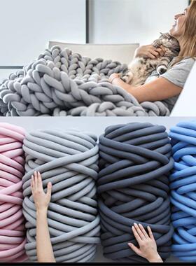 Bulky Chunky Yarn for Hand Knitting Blanket  Soft Plush Yarn