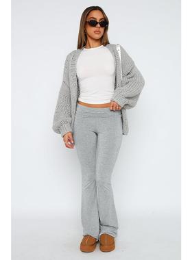 Slim Fit Reverse Waist Low Rise Flare Pants 反腰低腰喇叭裤女