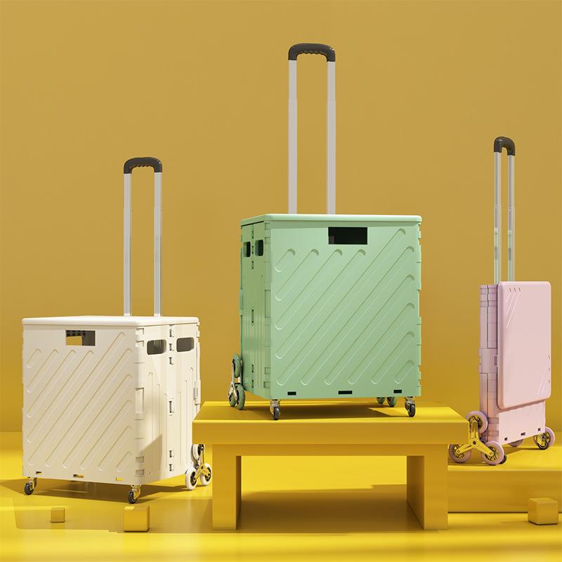 买菜小拉车折叠购物车家用小拖车拿快递小推车可爬梯野餐摆摊收纳