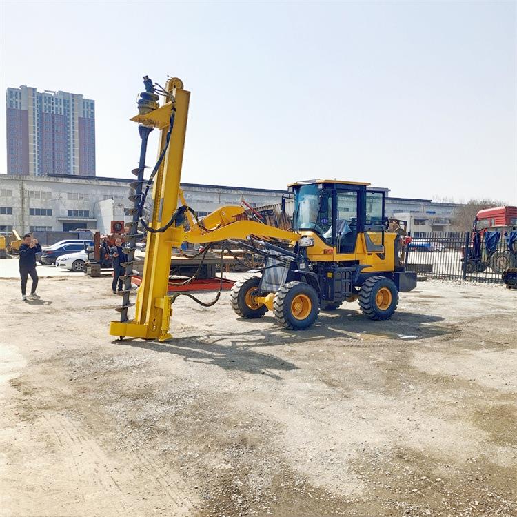 小型地基引孔机 电线杆打桩机铲车改装 长螺旋钻孔机