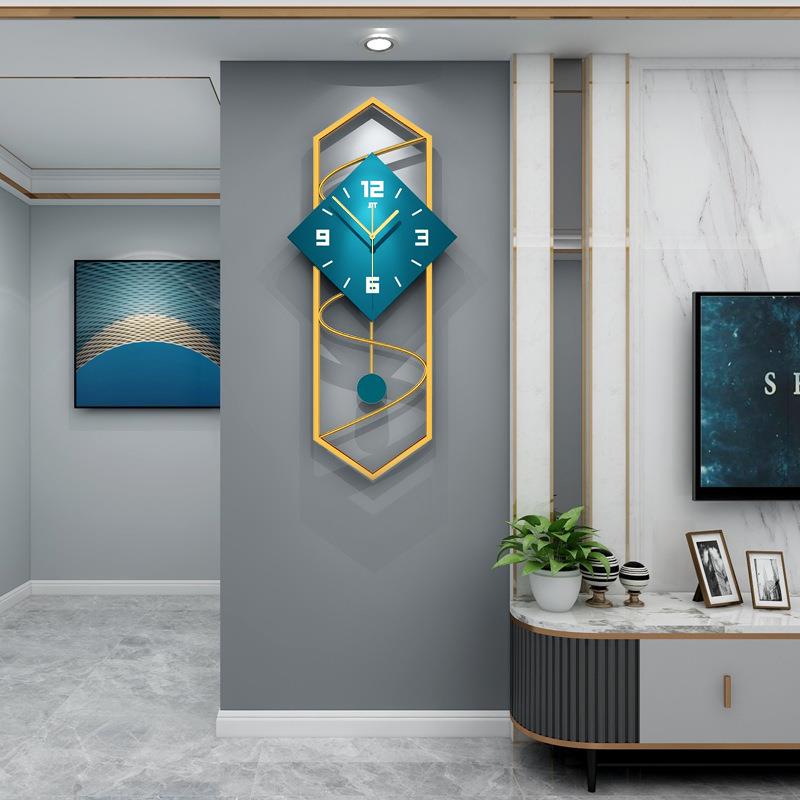 钟表挂钟客厅家用餐厅背景装饰时钟挂墙高级感现代简约静音石英钟