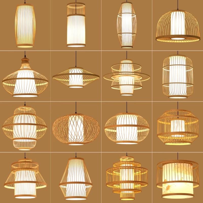 竹编吊灯中式竹艺竹灯笼日式复古禅意餐厅服装店火锅店灯民宿灯具