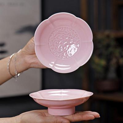 中式禅意陶瓷高脚复古下午茶点盘点心零食干果果盘创意水果坚果碟