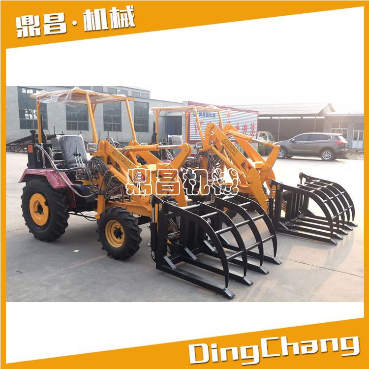 多功能轮式小铲车农用抓草机抓木机建筑机械06型小型装载机