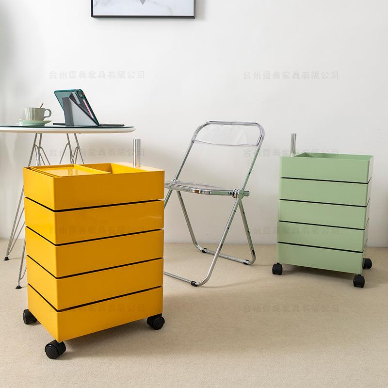 ins旋转收纳柜可移动杂志柜360床头柜卧室滚轮小推车化妆品多层