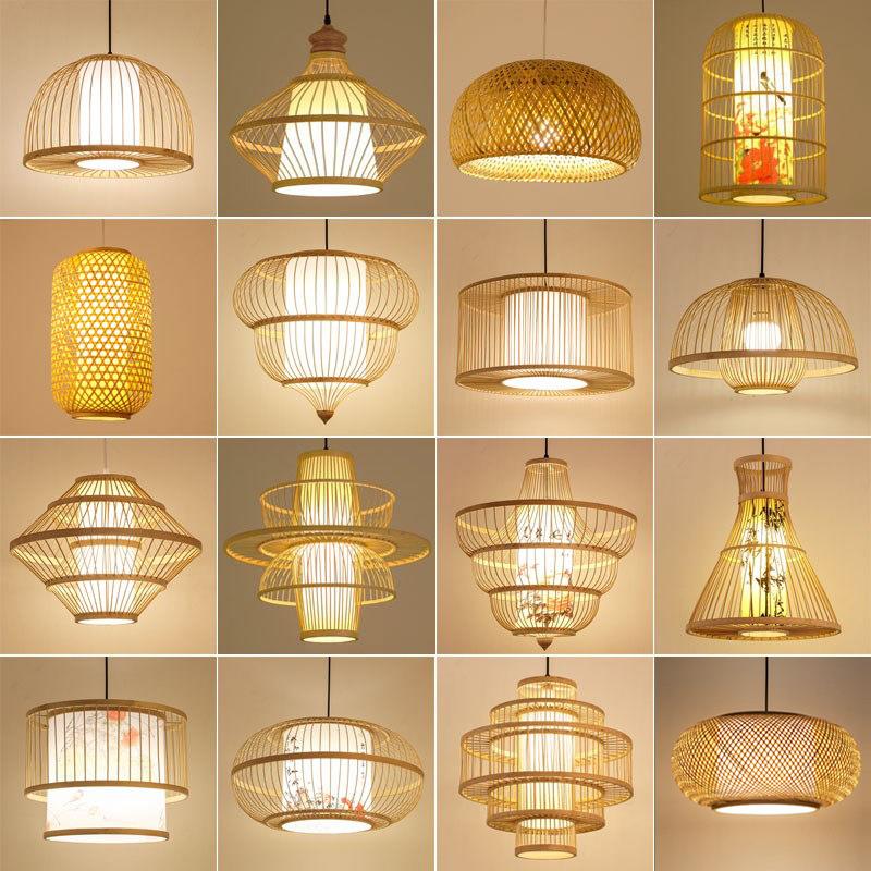 新中式竹编吊灯竹艺灯笼日式竹灯复古餐厅茶室民宿禅意火锅店吊灯