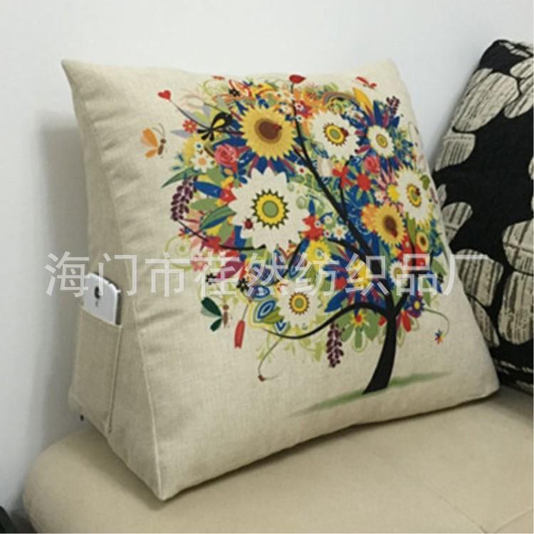 沙发靠枕三角靠垫抱枕 床头软包护腰靠 办公室靠枕 榻榻米靠背垫