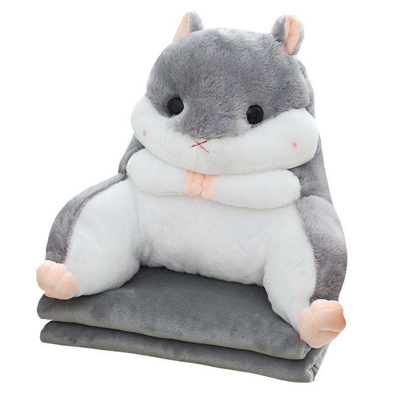 6B76仓鼠办公室暖手抱枕椅子靠枕护腰椎靠背垫沙发床头床上腰枕三