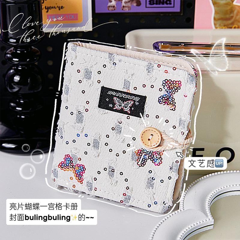 ins风蝴蝶卡册韩系高颜值3寸一宫格拍立得相册追星小卡活页收纳册