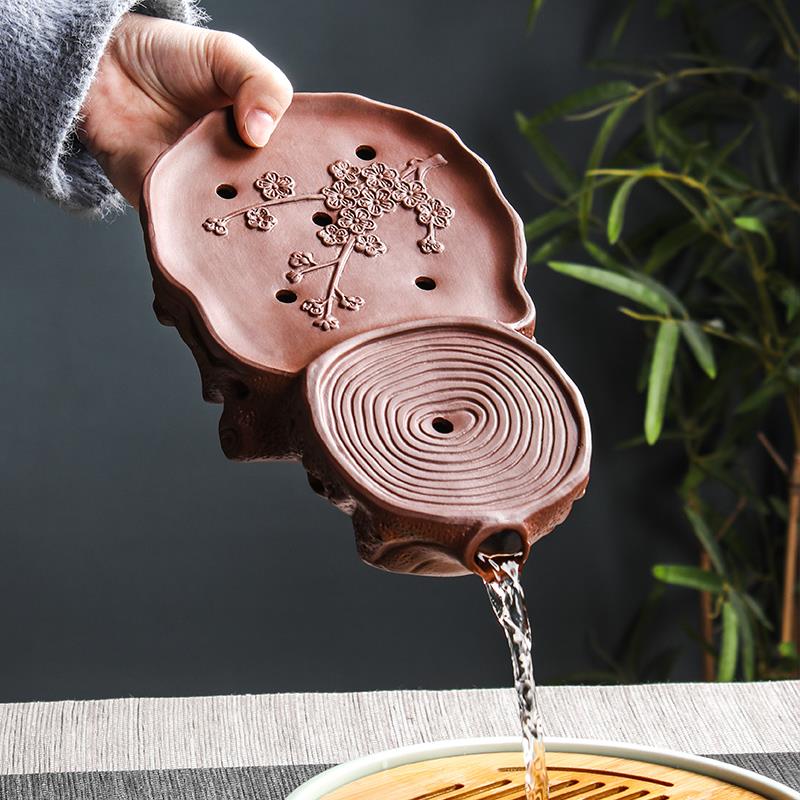 紫砂中式功夫茶盘家用简约托盘储水式茶海茶托茶台干泡台壶承之新