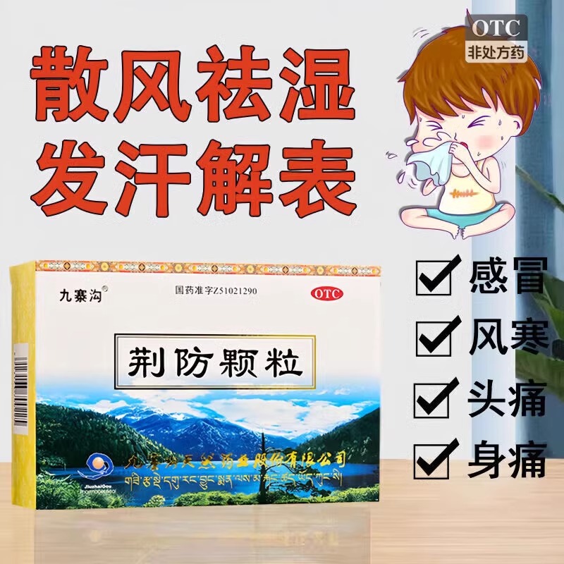 荆防颗粒中成药修正败毒散合剂启达力感冒药流鼻涕塞咳嗽成人儿童