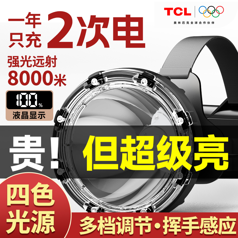 TCL头灯强光超亮头戴式充电