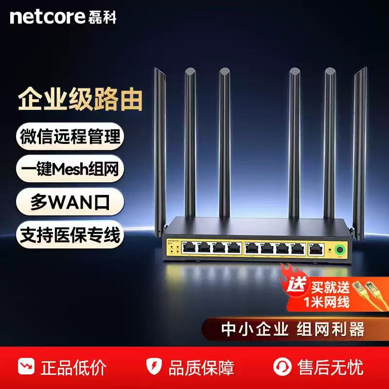 磊科路由器9口全千兆端口B11无线5G双频企业级大功率公司八口家用商铺出租房办公室多双WAN端口接口监控穿墙
