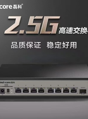 磊科（netcore）GS9 9口企业级交换机8个2.5G电口+1个万兆SFP光口 千兆网络分线器 支持VLAN隔离