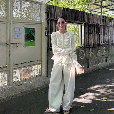 100%全羊毛重工刺绣长袖开衫外套花边圆领针织衫内搭打底白色毛衣