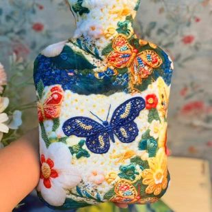 沛晴精选百货暖水袋冲注水热水袋绒布印花暖手宝大容量防爆暖a34