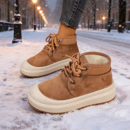 芸菲汇女鞋冬季中老年棉鞋妈妈平跟棉靴休闲大码雪地靴防滑马a53