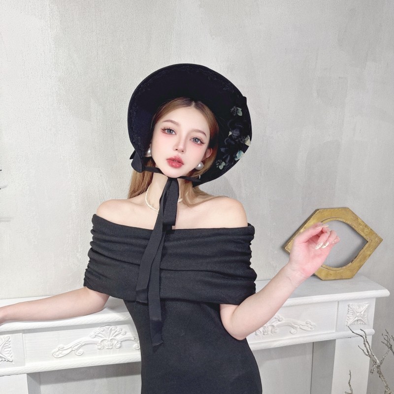 CREAMPP 独立设计澳毛呢lolita法式优雅复古玫瑰女郎系绳大檐礼帽,服饰配件/皮带/帽子/围巾,帽子,淘宝优惠券,粉丝福利购,淘宝优惠卷
