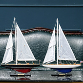 简约现代单帆进取奋进号木质帆船模型纯手工制作客厅书房阳台饰品