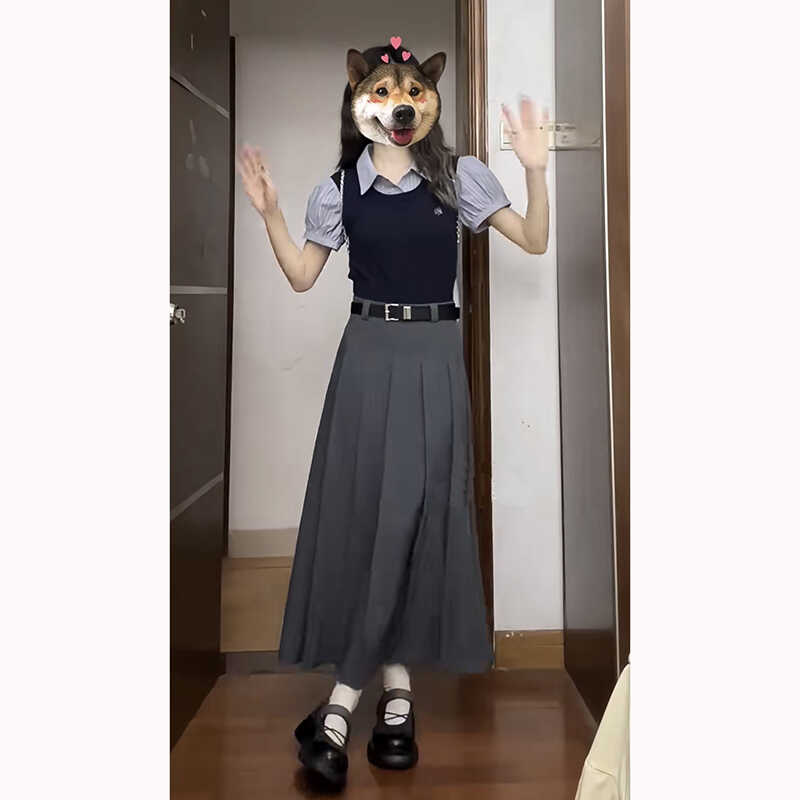 学院风套装衬衫2024夏季