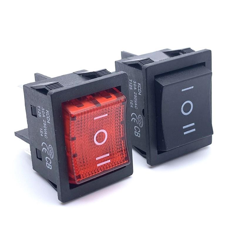 KCD4船型开关6脚3档30A压面机16A儿童玩具车前进后退 自复位开关