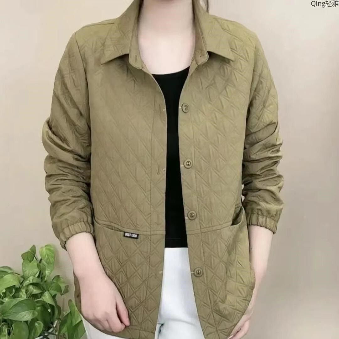 百搭2026新款秋冬翻领棉服2026冬季春秋保季女士休闲夹克上衣大a2