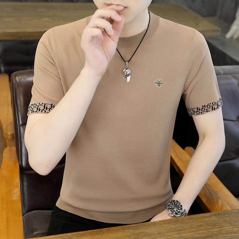 红玲珑服饰时尚男士修身百搭冰丝T恤舒适透气薄款韩版休闲短袖a92