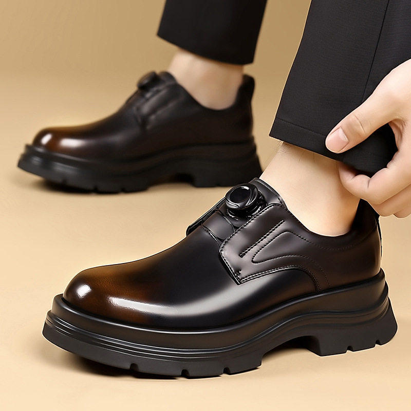 毓敏甄奢旋转纽扣男士休闲皮鞋内增高厚底德比鞋圆头中跟德比鞋子,流行男鞋,休闲皮鞋,淘宝优惠券,粉丝福利购,淘宝优惠卷