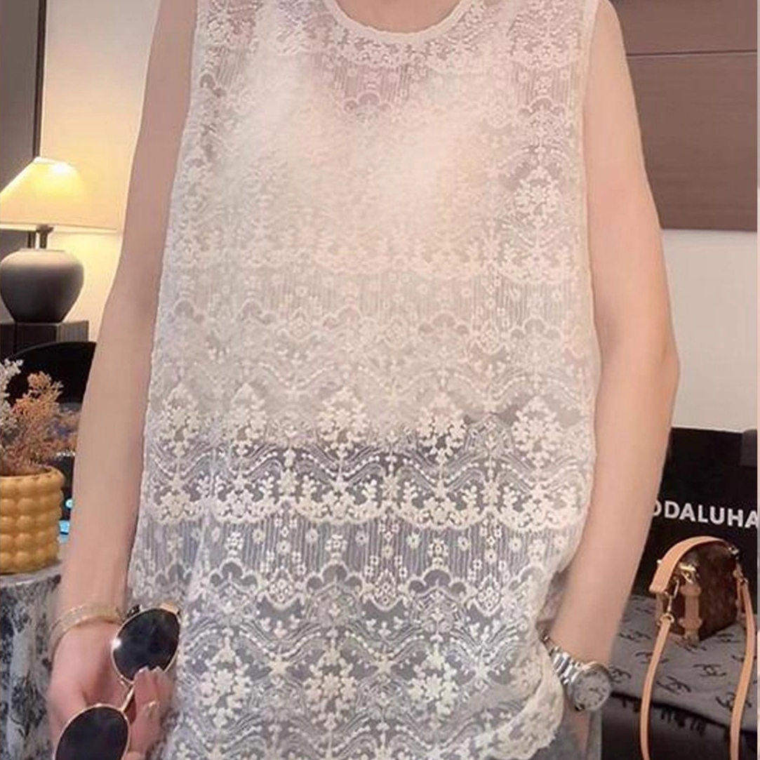 #芸菲汇服饰女装蕾丝吊带背心秋冬女镂空百搭打底衫气质叠穿上衣