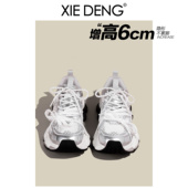 登」林允同款 银色老爹鞋 女2025夏款 「鞋 厚底增高设计感擦色运动鞋