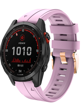 佳明fenix7s表带飞耐时6S pro快拆plus运动替换专用硅胶腕带20mm配件男女通用防水透气佳明F5S平纹玫瑰金钢扣